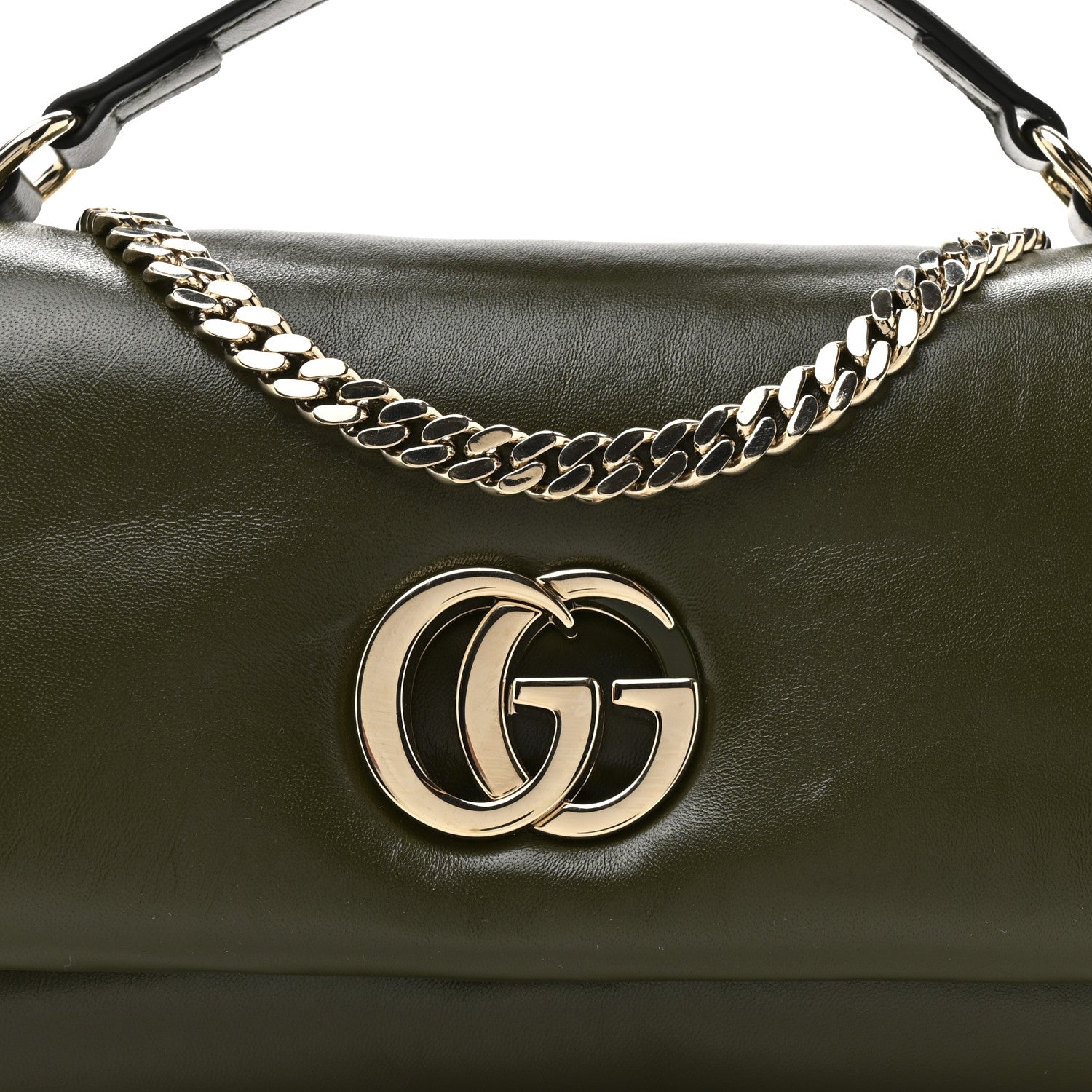 Lambskin Mini GG Milano Top Handle Shoulder Bag Green