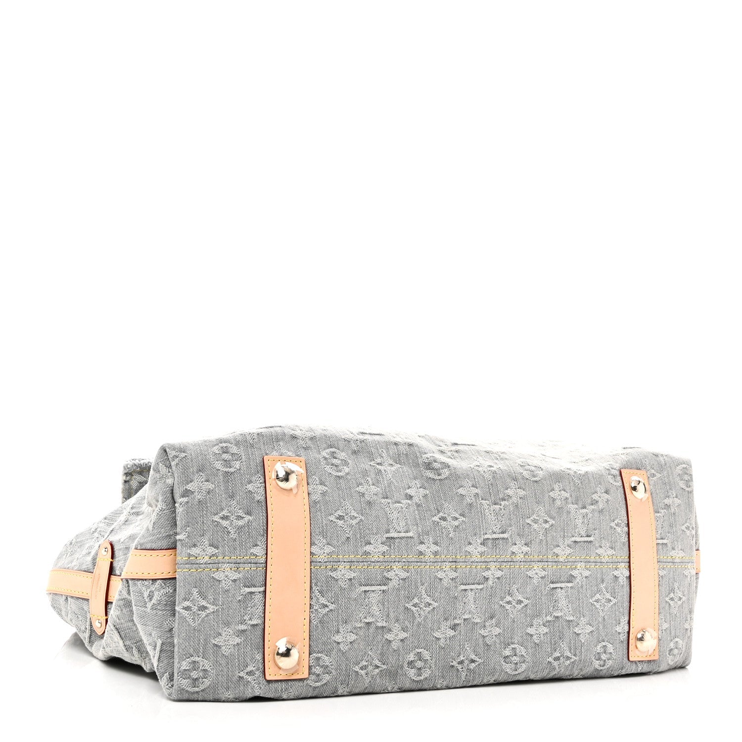 Monogram Denim CarryAll MM Washed Grey