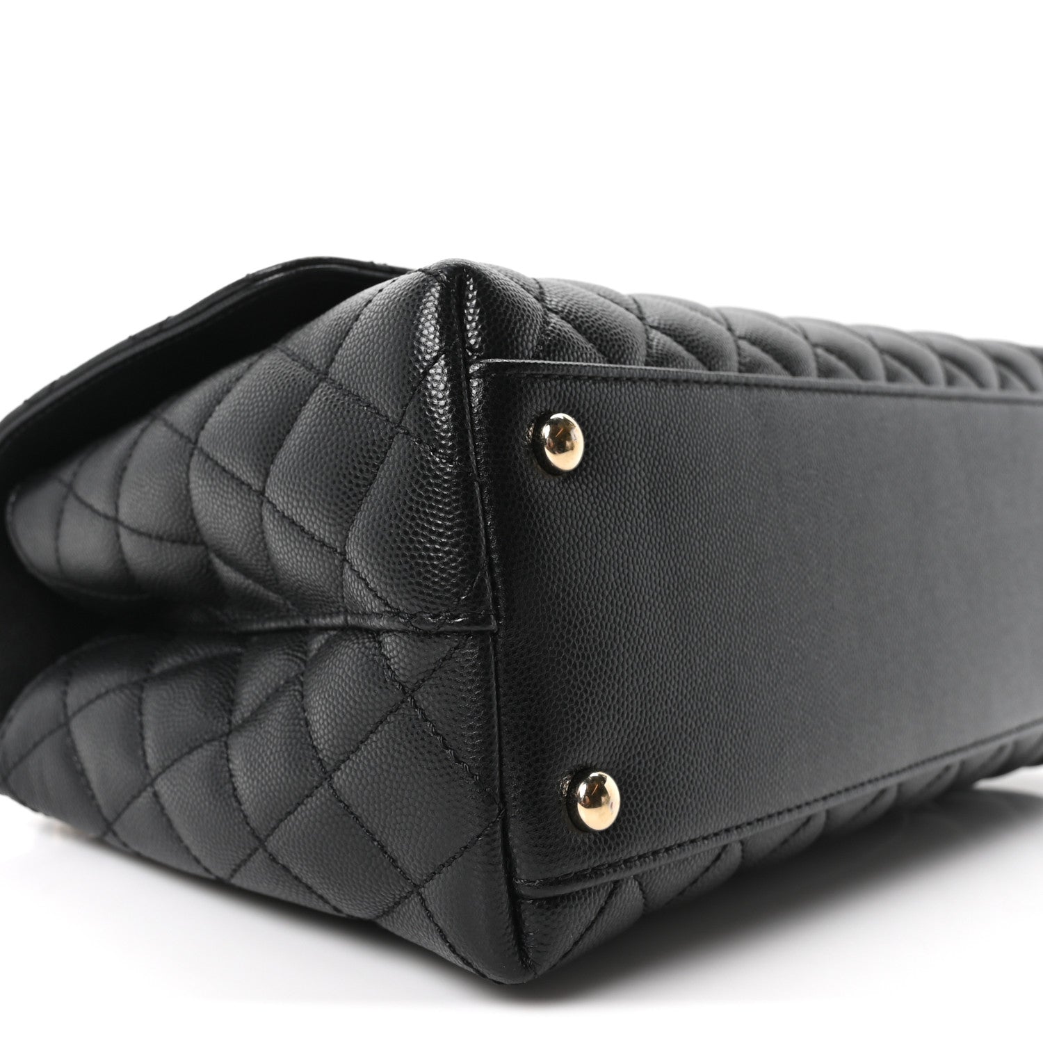 Caviar Quilted Small Coco Handle Flap Black