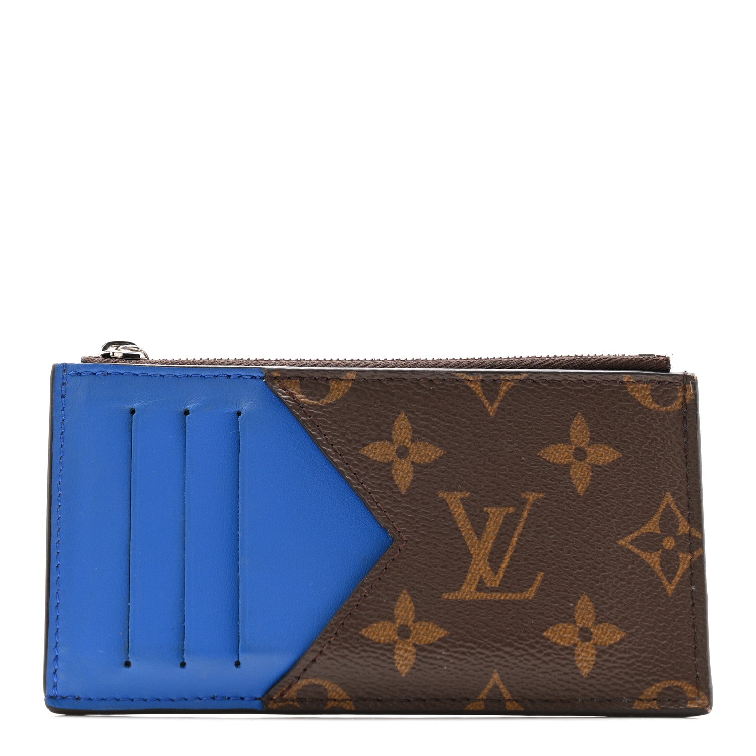 Monogram Calfskin Coin Card Holder Indigo Blue
