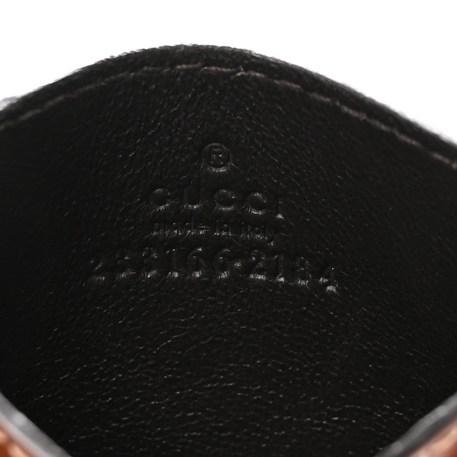 GG Supreme Monogram Calfskin Card Holder Beige Ebony Cuir