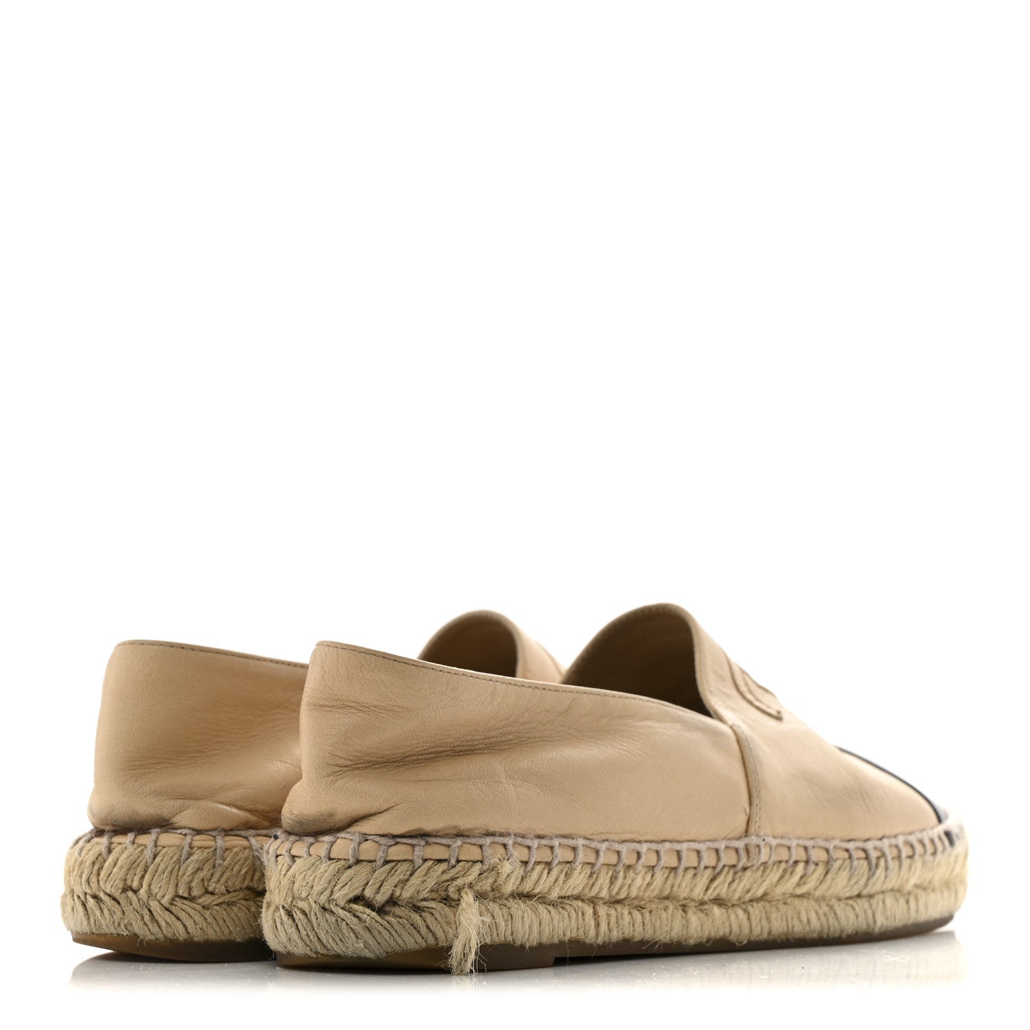 Lambskin CC Espadrilles 37 Beige Black