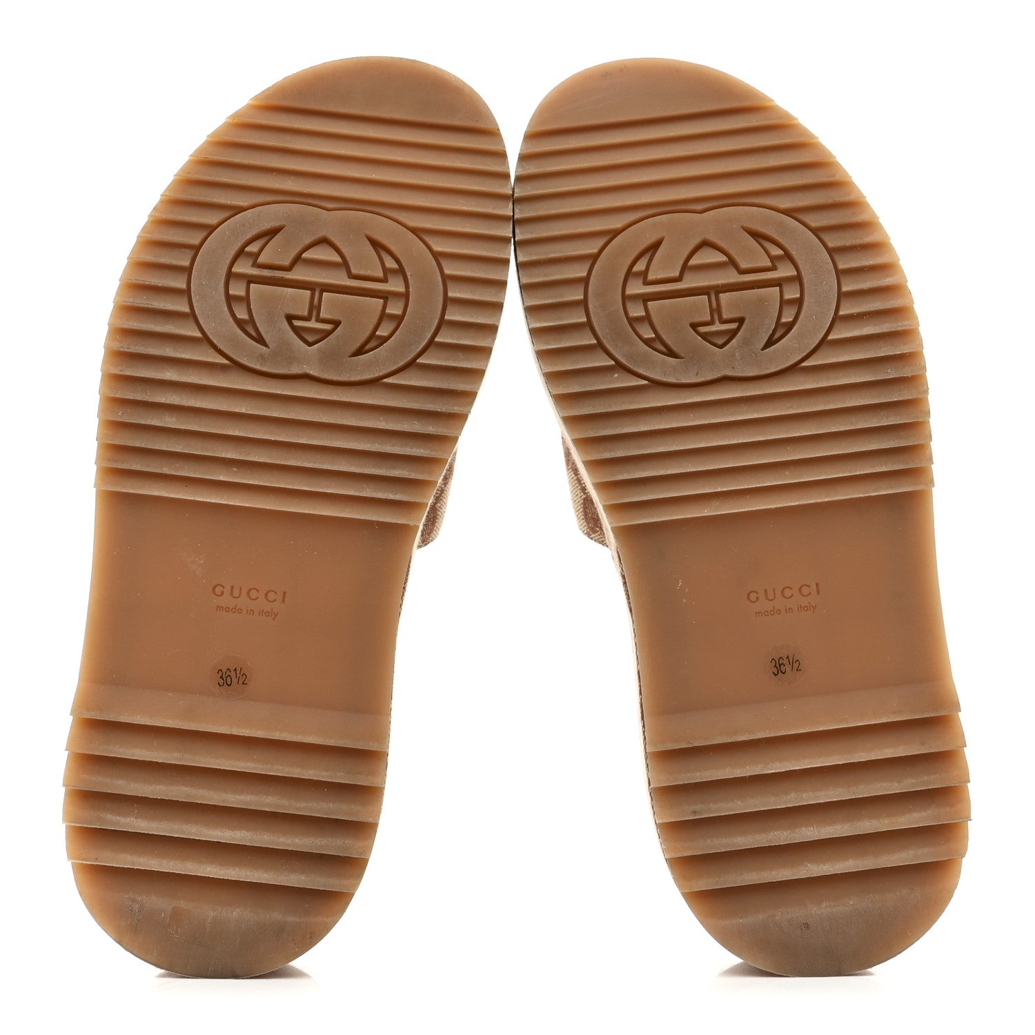 Canvas GG Monogram Angelina Platform Slide Sandals 36.5 Beige Ruggine