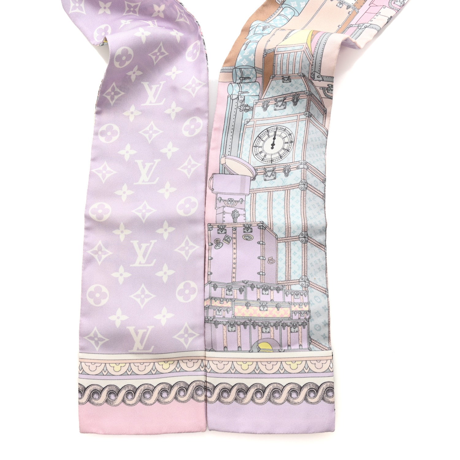 Silk Monogram Around The World Bandeau Mauve