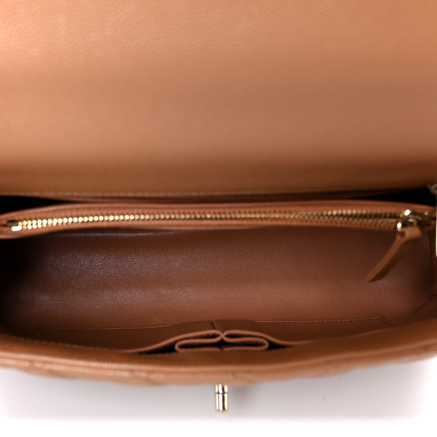 Caviar Quilted Small Coco Handle Flap Brown