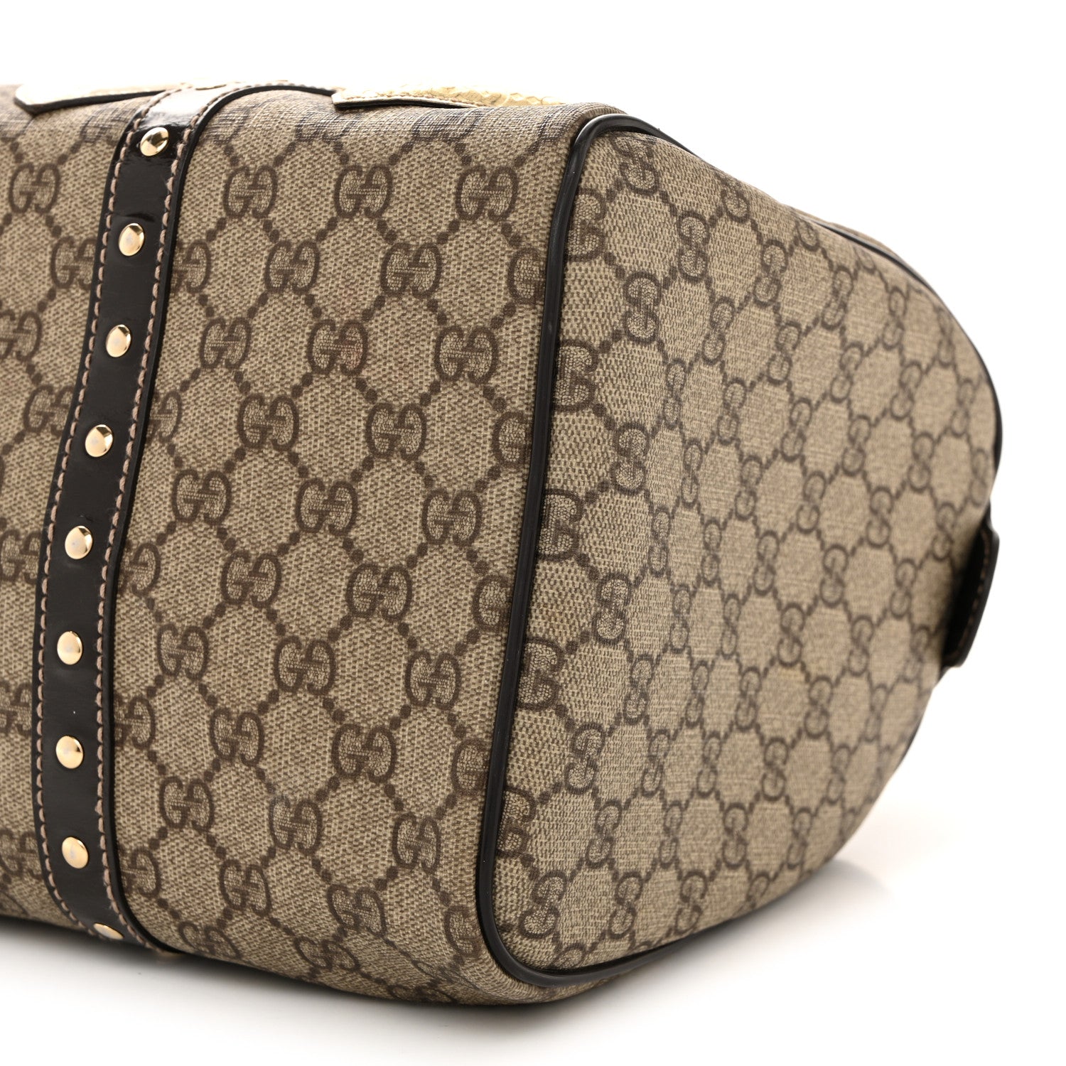 Monogram Guccissima Hearts Studded Medium Joy Boston Dark Brown
