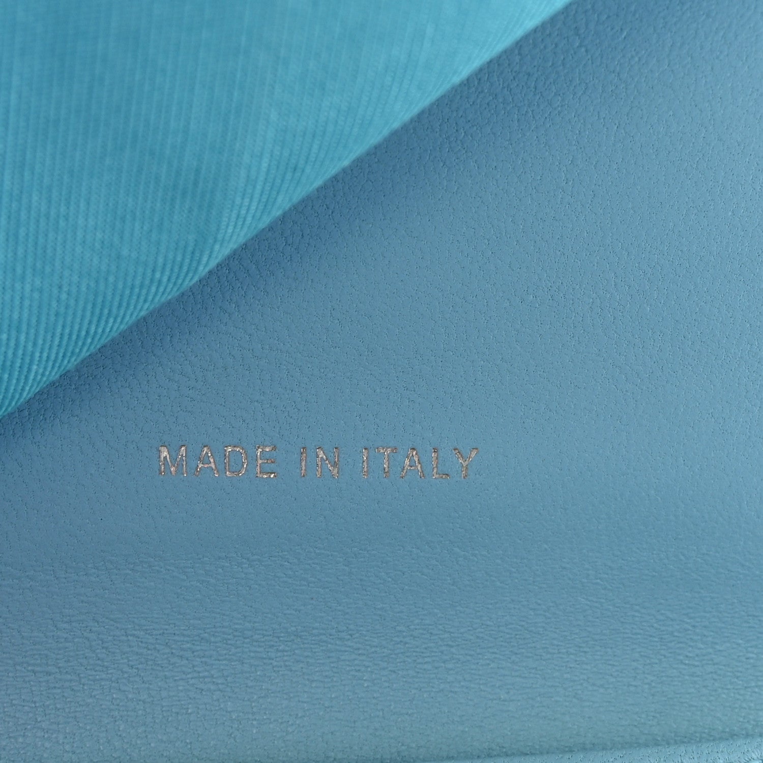 Lambskin Quilted Compact Flap Wallet Light Blue