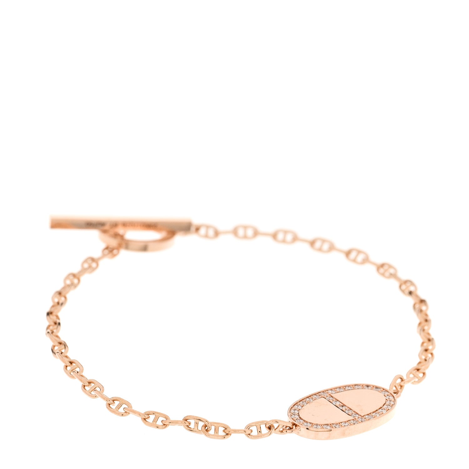 18K Rose Gold Diamond Chaine d'Ancre Verso Bracelet ST