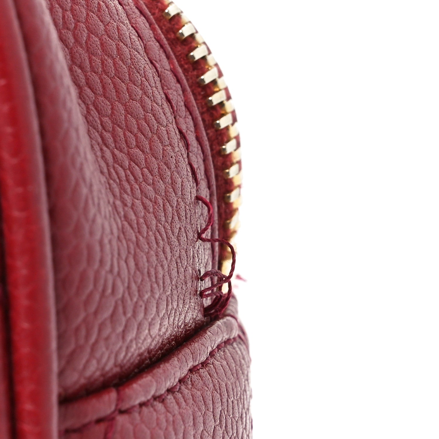 Caviar Quilted Small Bowler Dark Red