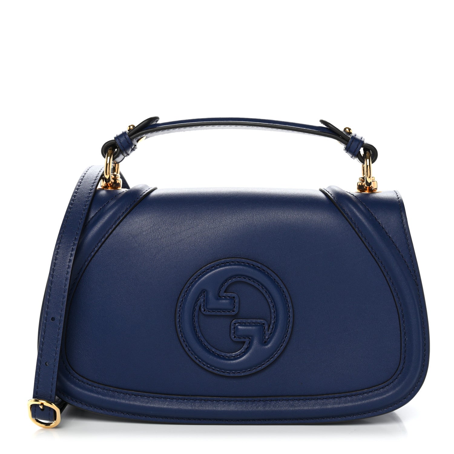 Roxy Calfskin Medium Blondie Top Handle Bag Blue Agata