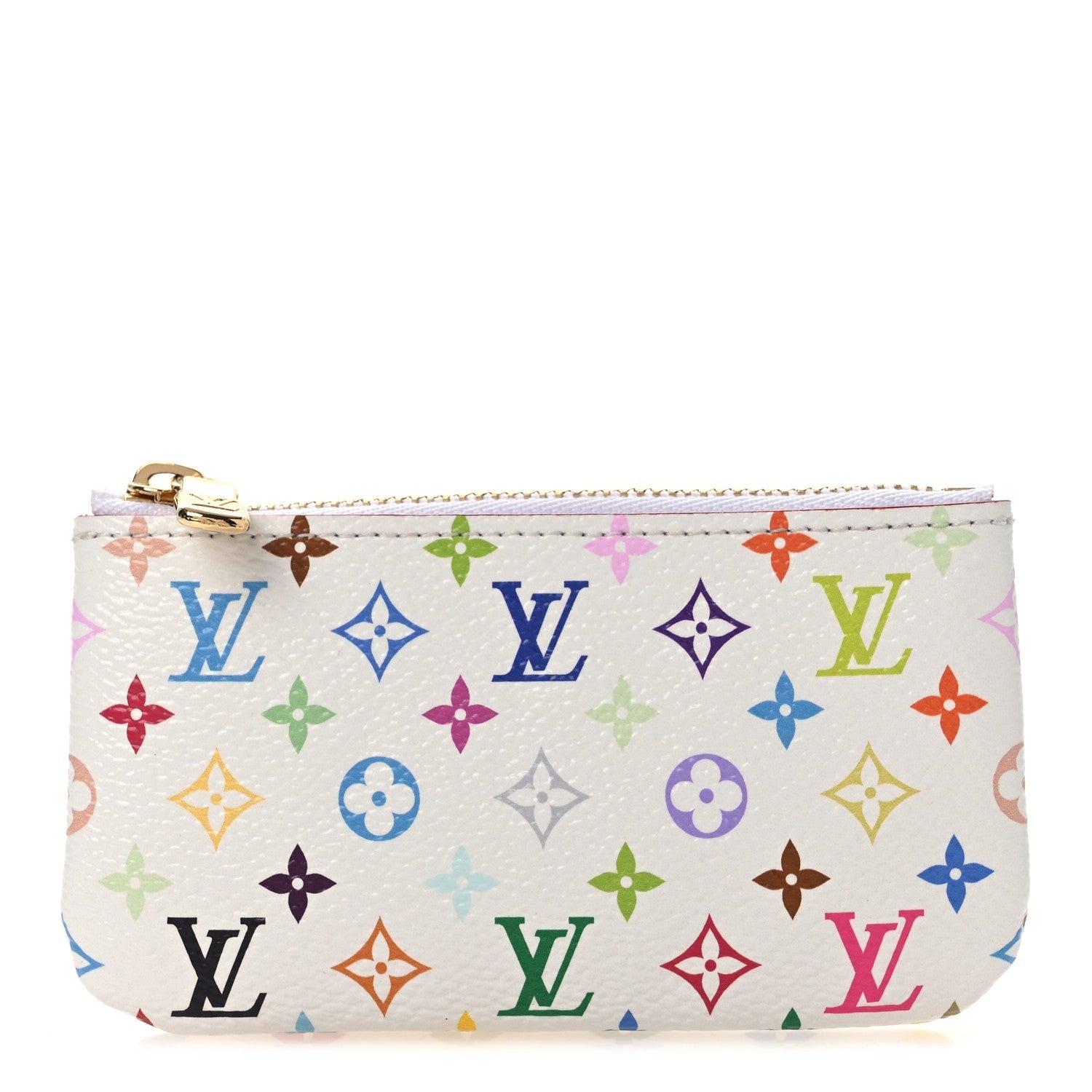 LV X TM Monogram Multicolor Key Pouch White