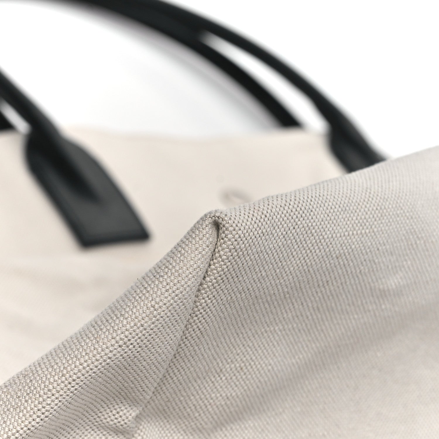 Linen Calfskin Rive Gauche Maxi Tote Grege et Noir