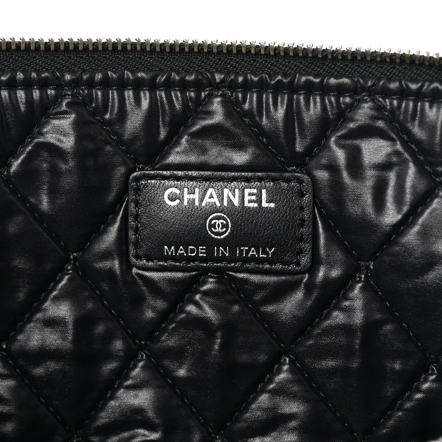 Lambskin Quilted Large Boy Cosmetic Case Black