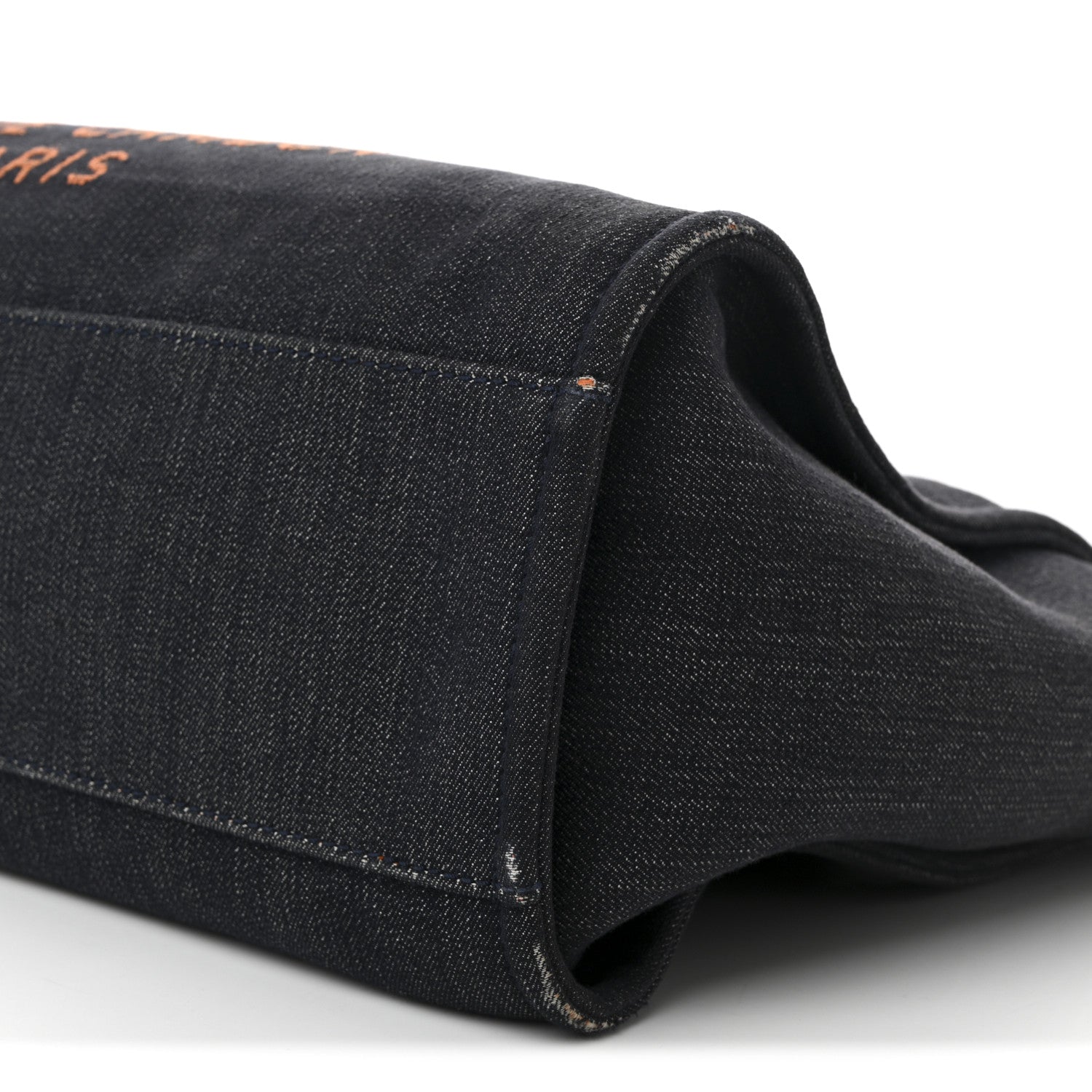 Denim Large Deauville Tote Blue Orange