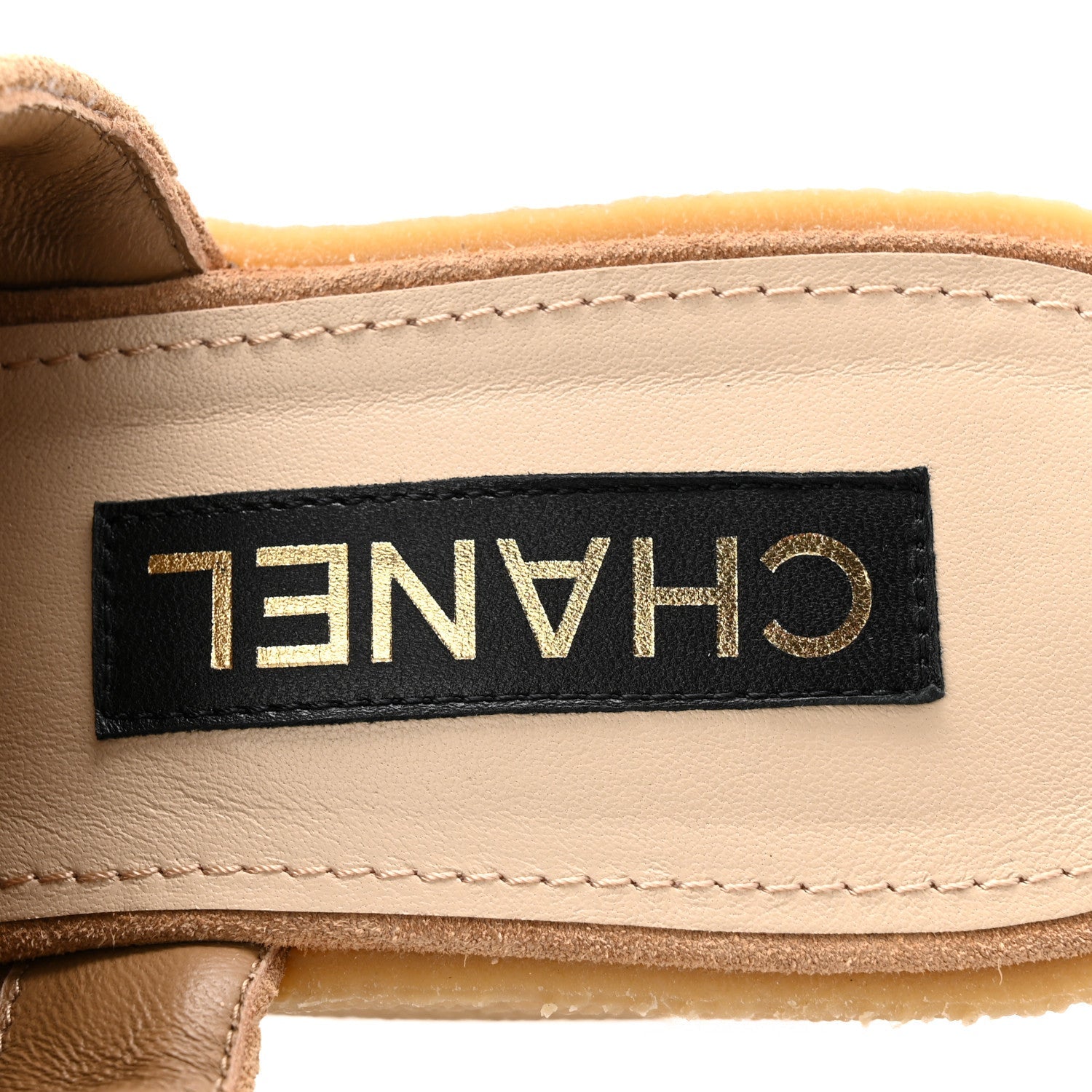 Suede Calfskin Lambskin Quilted CC Mules 40 Beige Black