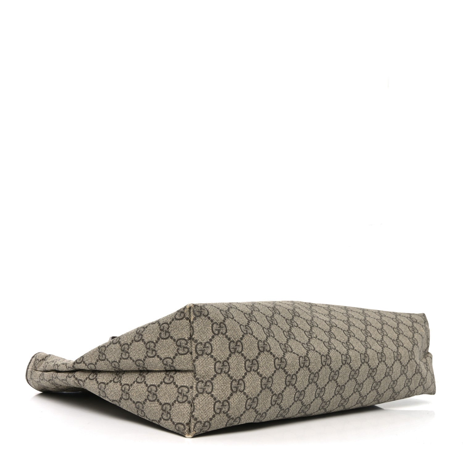 GG Supreme Monogram Medium Zippered Shopping Tote Dark Brown