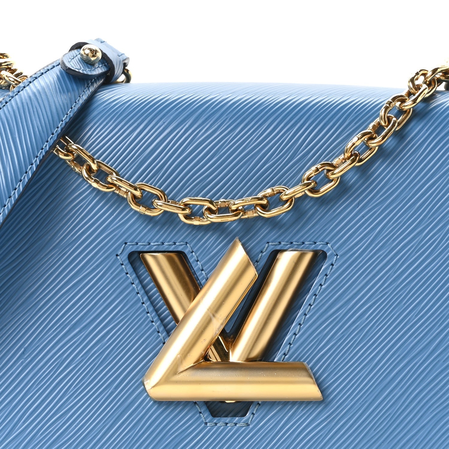 Epi Twist Shoulder Bag MM Blue Jean
