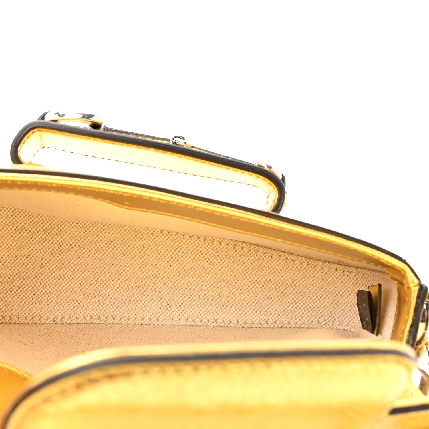 Metallic Calfskin Mini Horsebit 1955 Asymmetric Shoulder Bag Gold