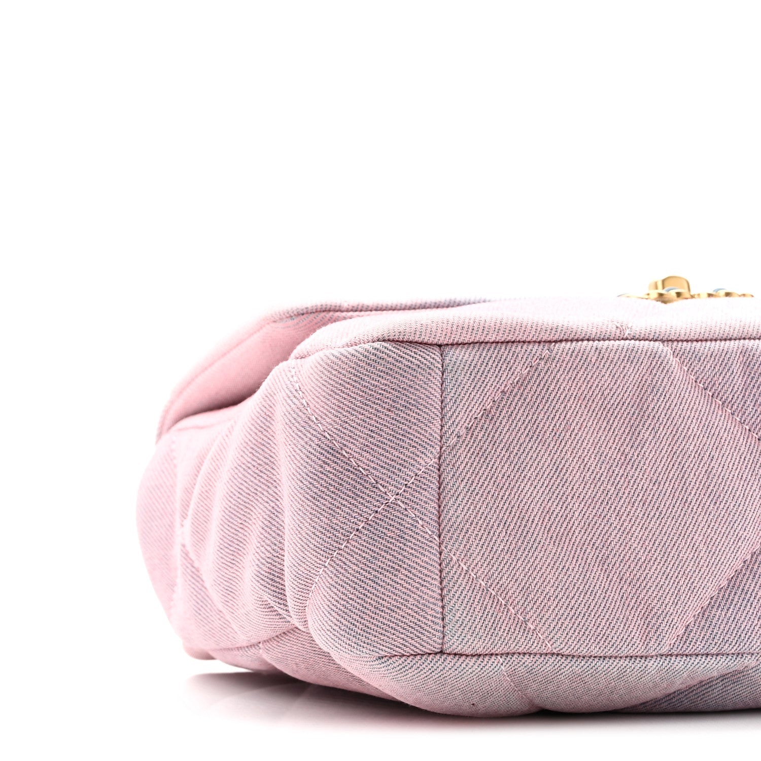 Denim Quilted Medium Chanel 19 Flap Blue Pink