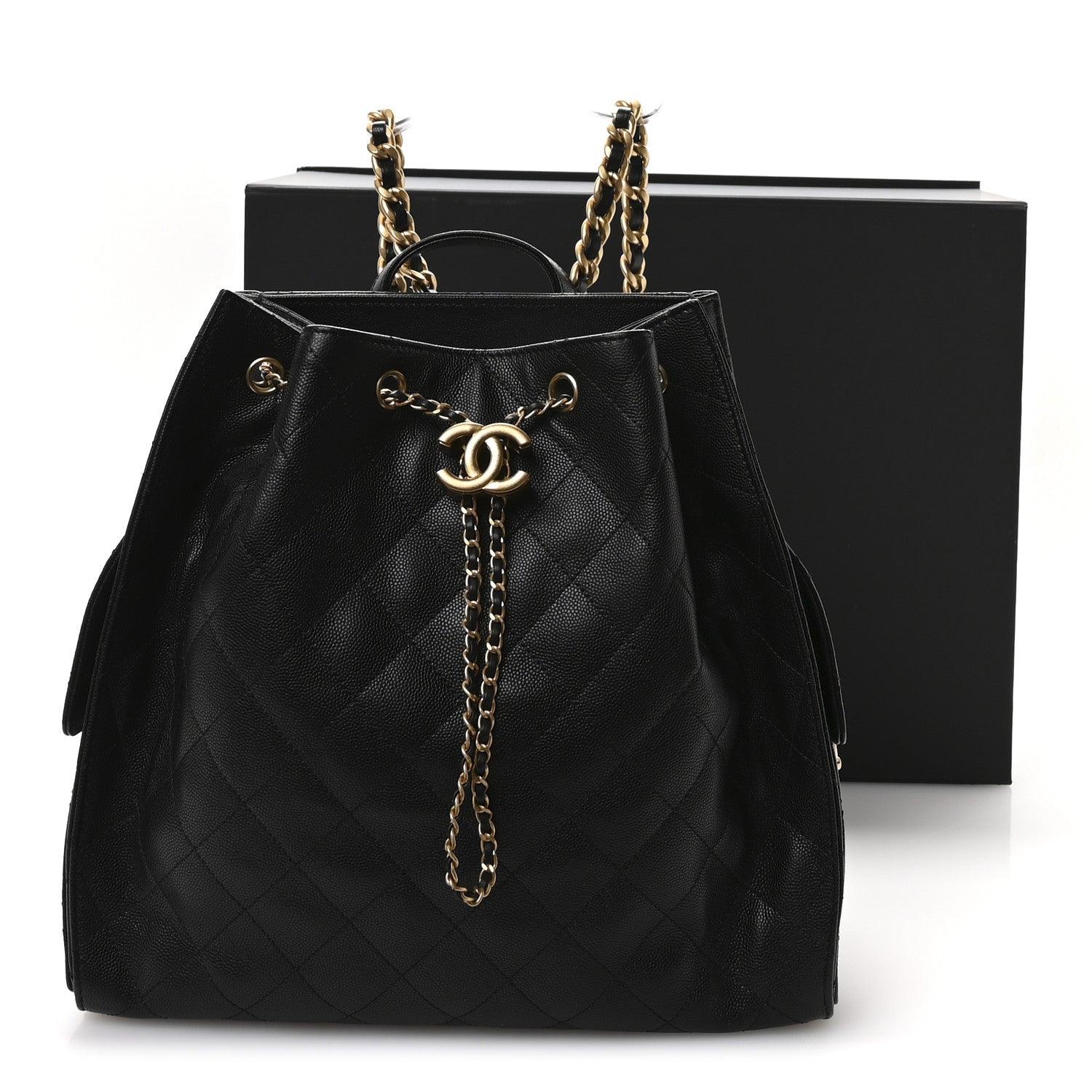 Caviar Quilted Large Chanel 25 Backpack Black