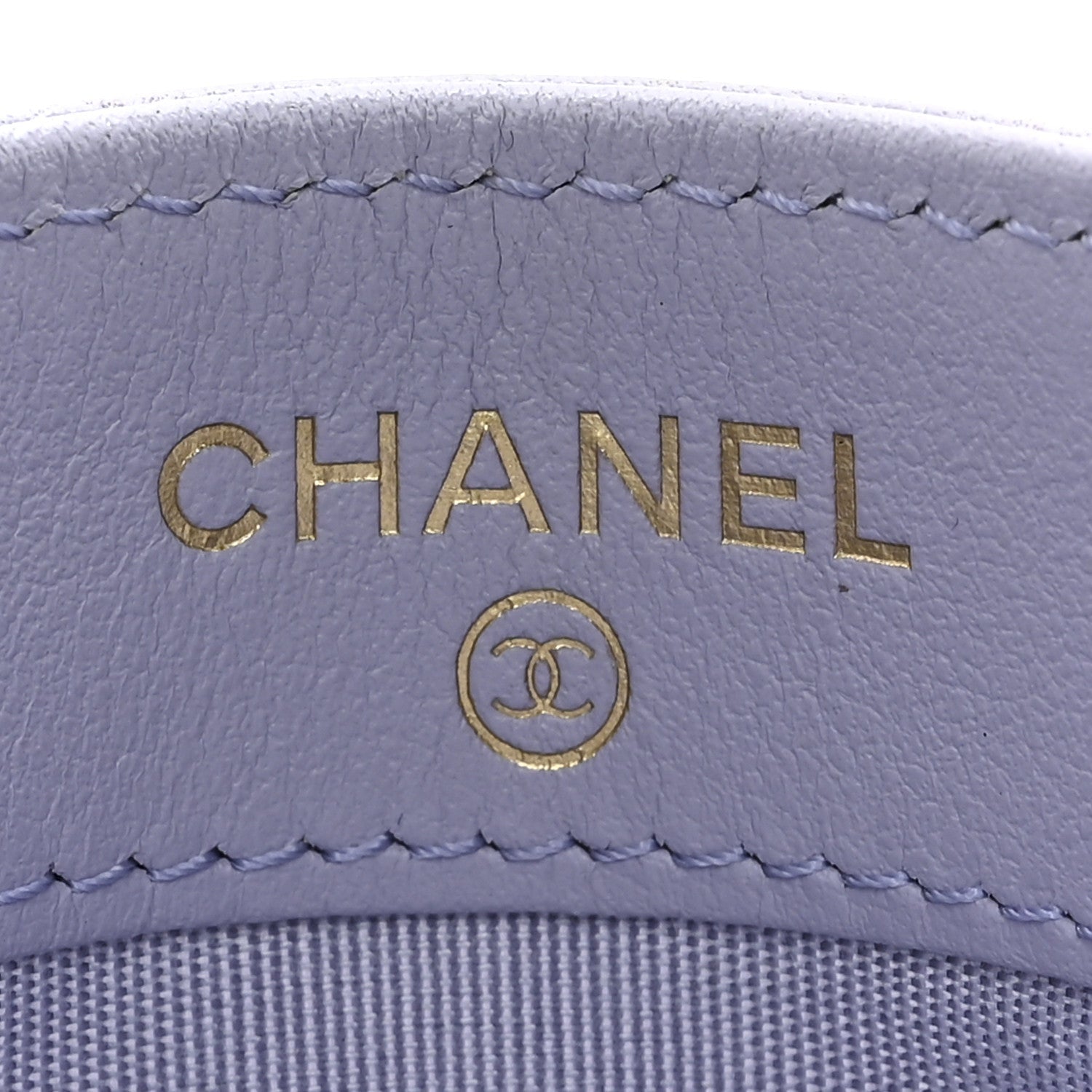Lambskin Quilted Chanel 19 Card Holder Light Purple