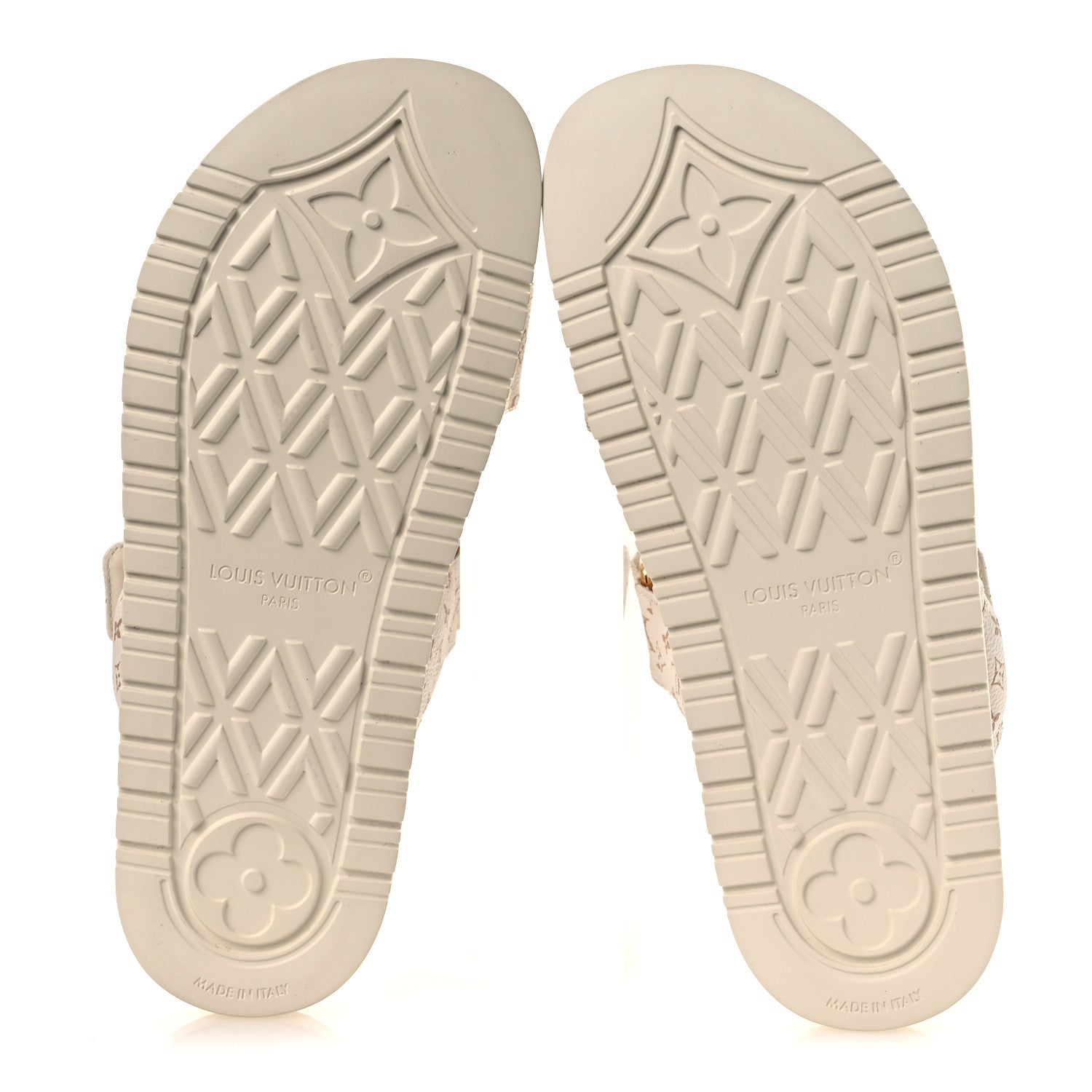 Monogram LV Sunset Comfort Flat Sandals 40 Dune Beige