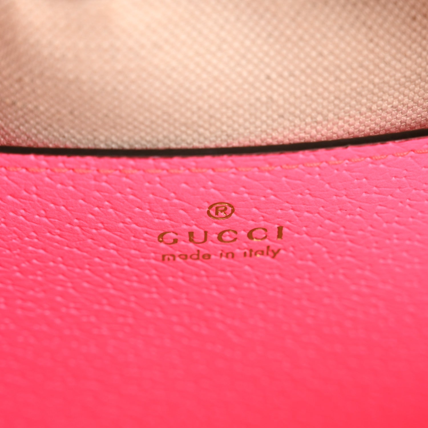 GG Supreme Monogram Textured Dollar Calfskin Web Ophidia Small Crossbody Bag Beige Ebony Fuchsia