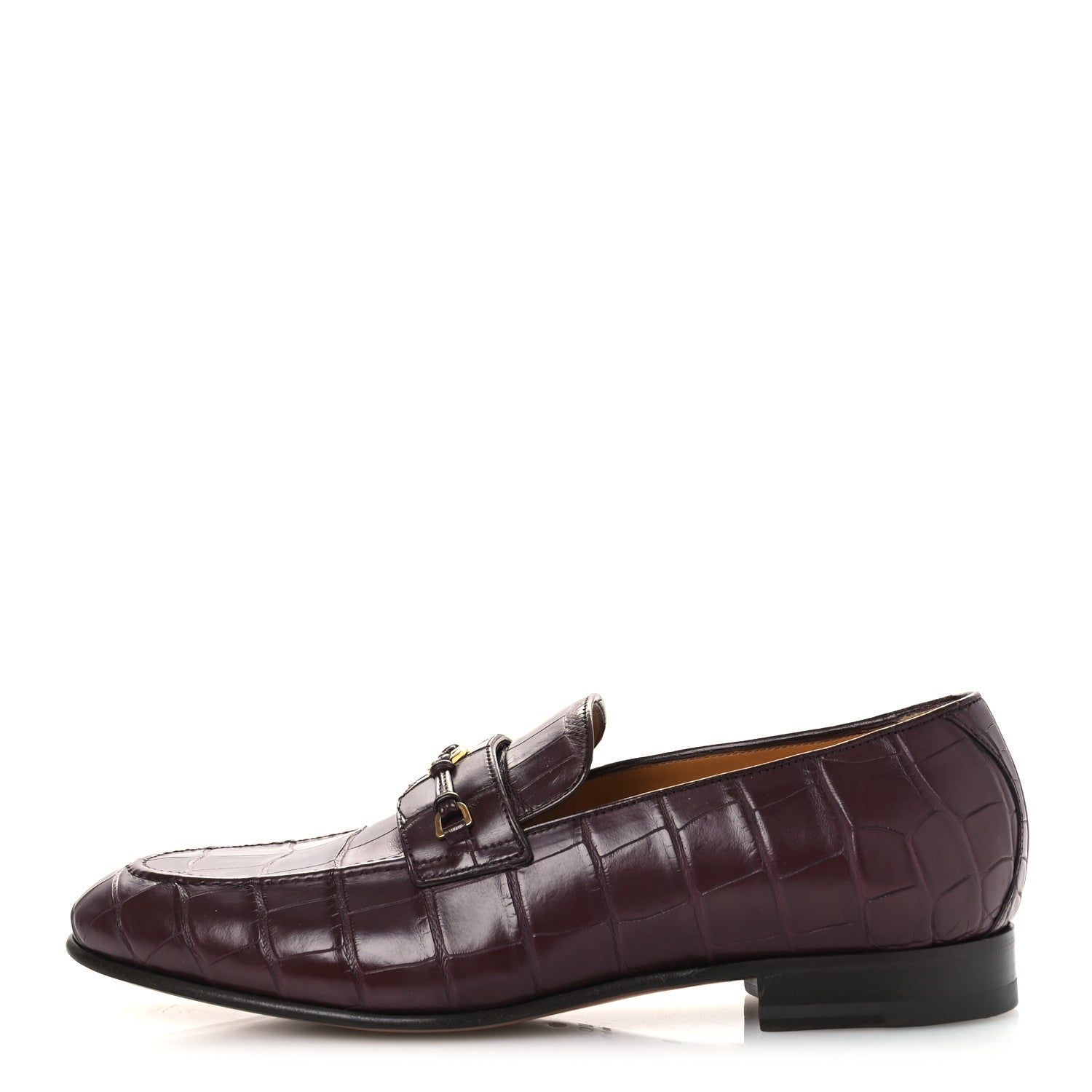 Alligator Interlocking G Mens Loafers 8 Bordeaux