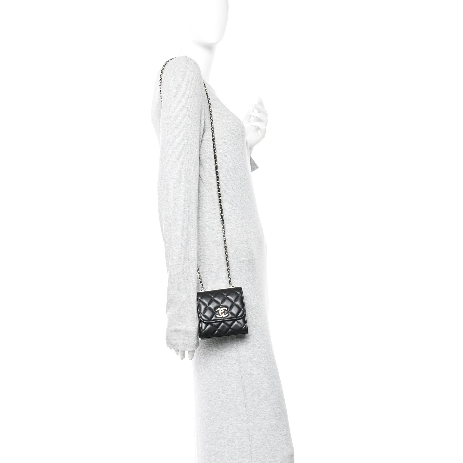 Lambskin Quilted Mini Trendy CC Clutch With Chain Red