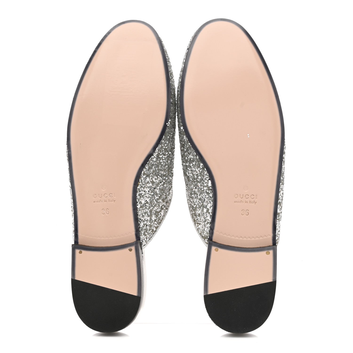 Glitter Womens Princetown Slippers 36 Silver