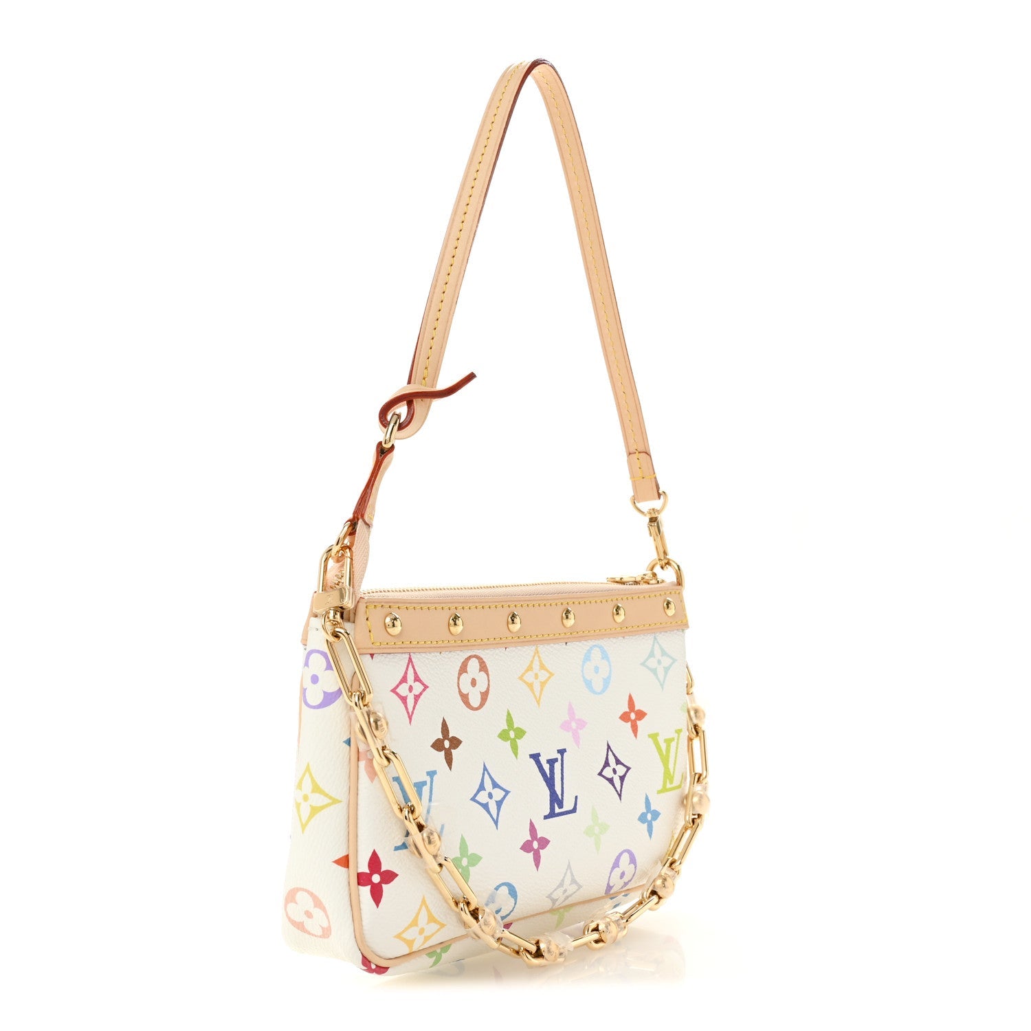 LV X TM Monogram Multicolor Pochette Accessories White