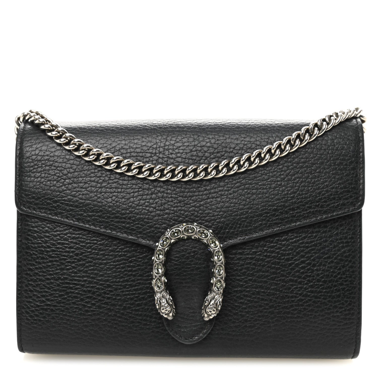 Calfskin Mini Dionysus Chain Wallet Black