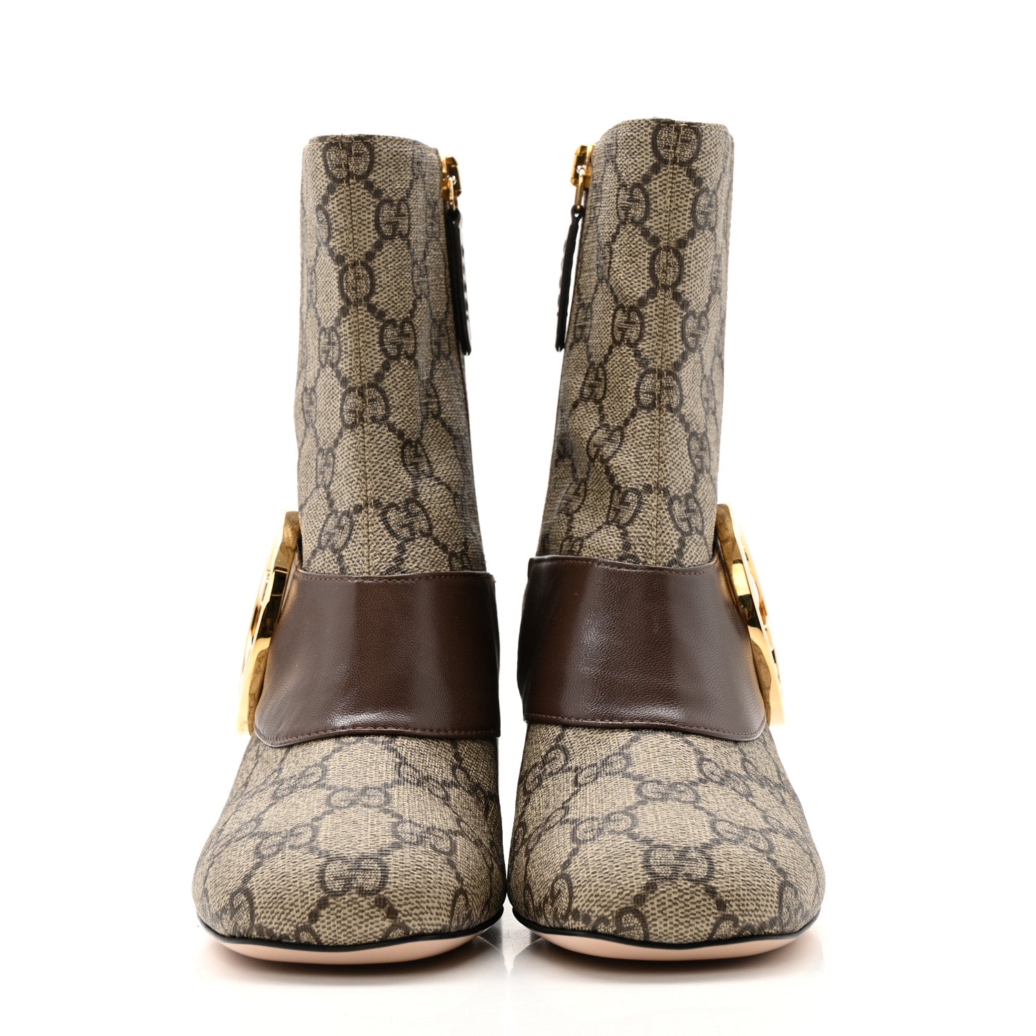 GG Supreme Monogram Malaga Kid Blondie 55mm Ankle Boots 35 Beige Ebony New Acero