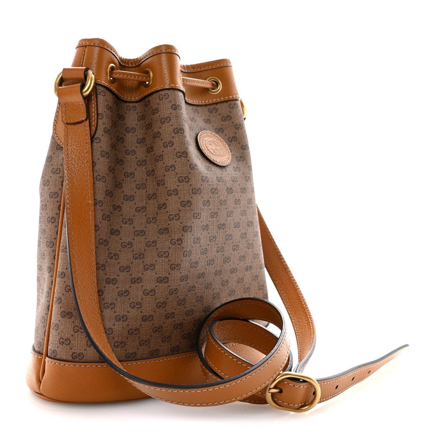 X DISNEY Mini Vintage GG Supreme Monogram Bucket Bag Beige Vintage Sun Oil