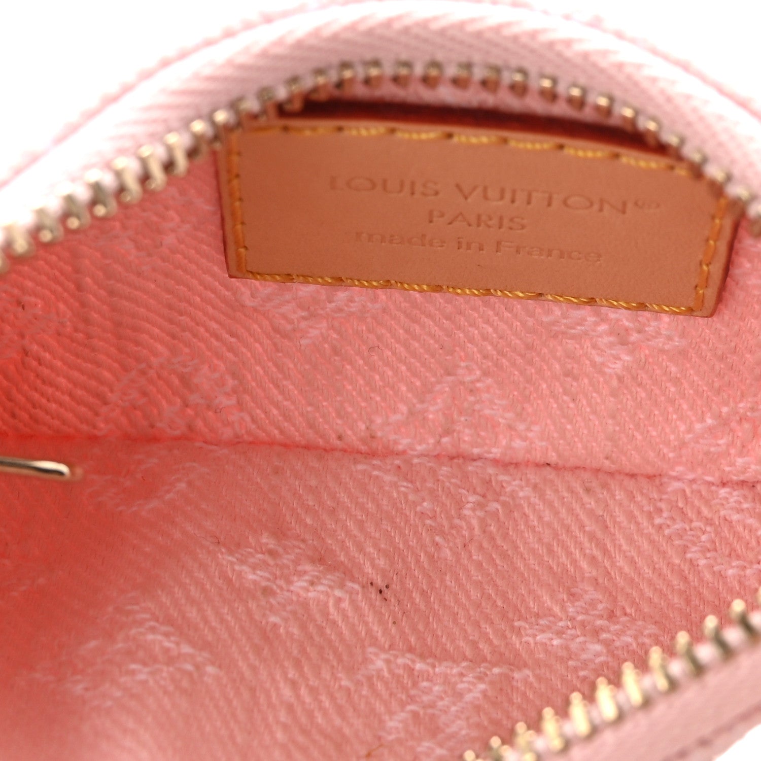 Monogram Denim Key Pouch Washed Pink