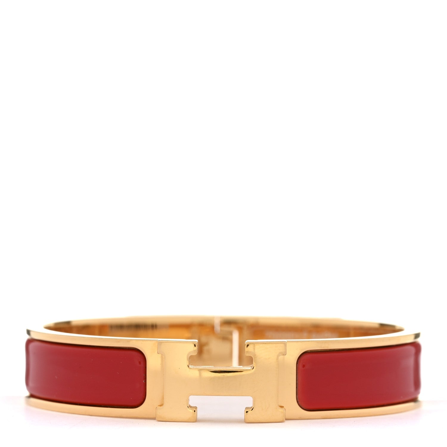 Enamel Narrow Clic Clac H Bracelet GM Rouge Amarante
