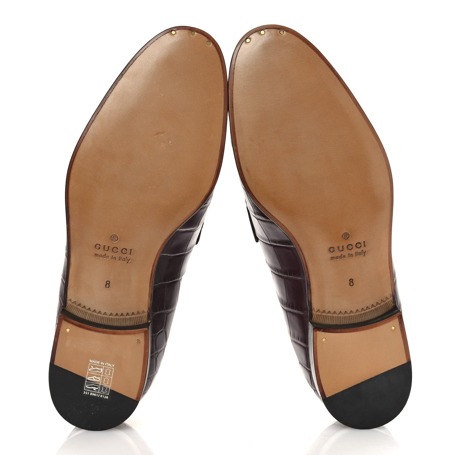 Alligator Interlocking G Mens Loafers 8 Bordeaux
