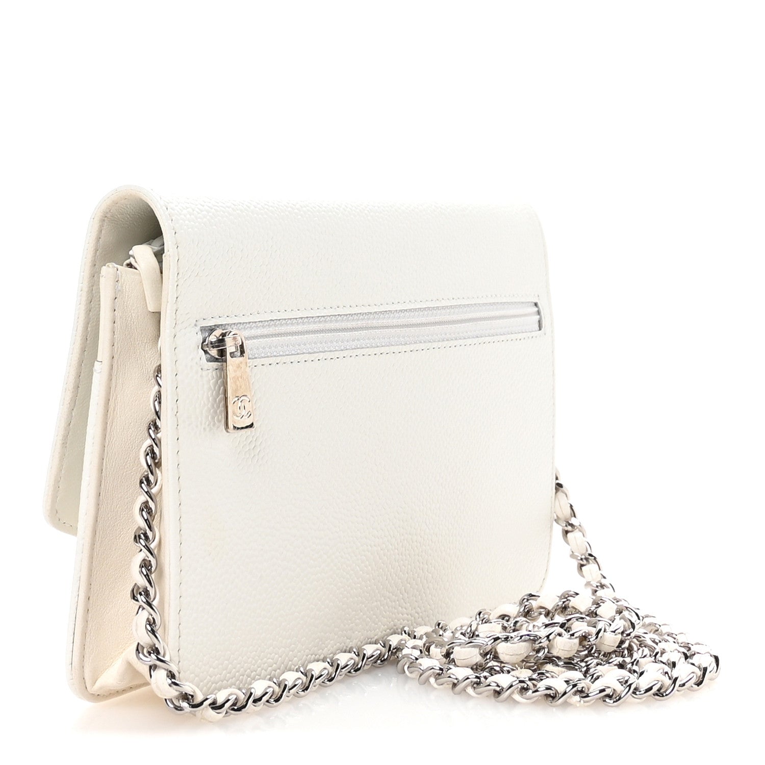 Caviar Timeless CC Wallet on Chain WOC White
