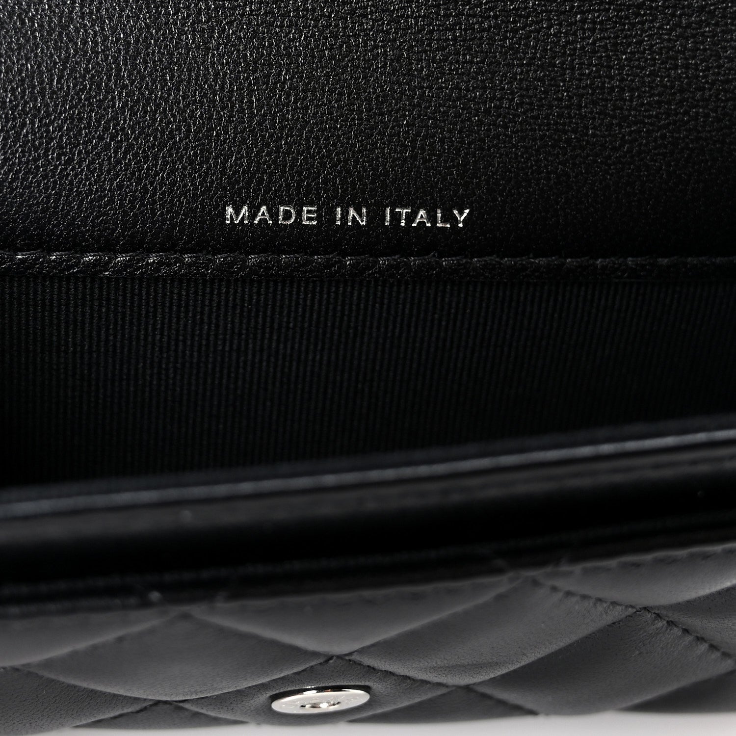Lambskin Quilted Flap Card Holder Wallet So Black