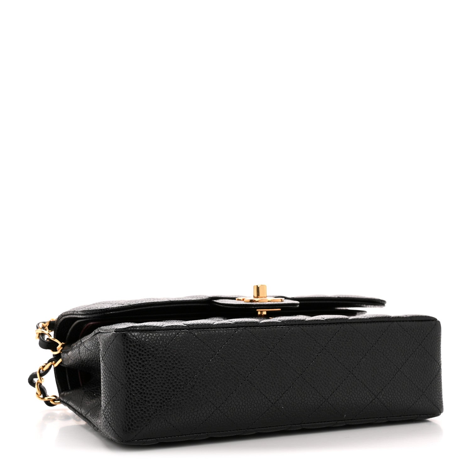 Caviar Quilted Small Double Flap Black