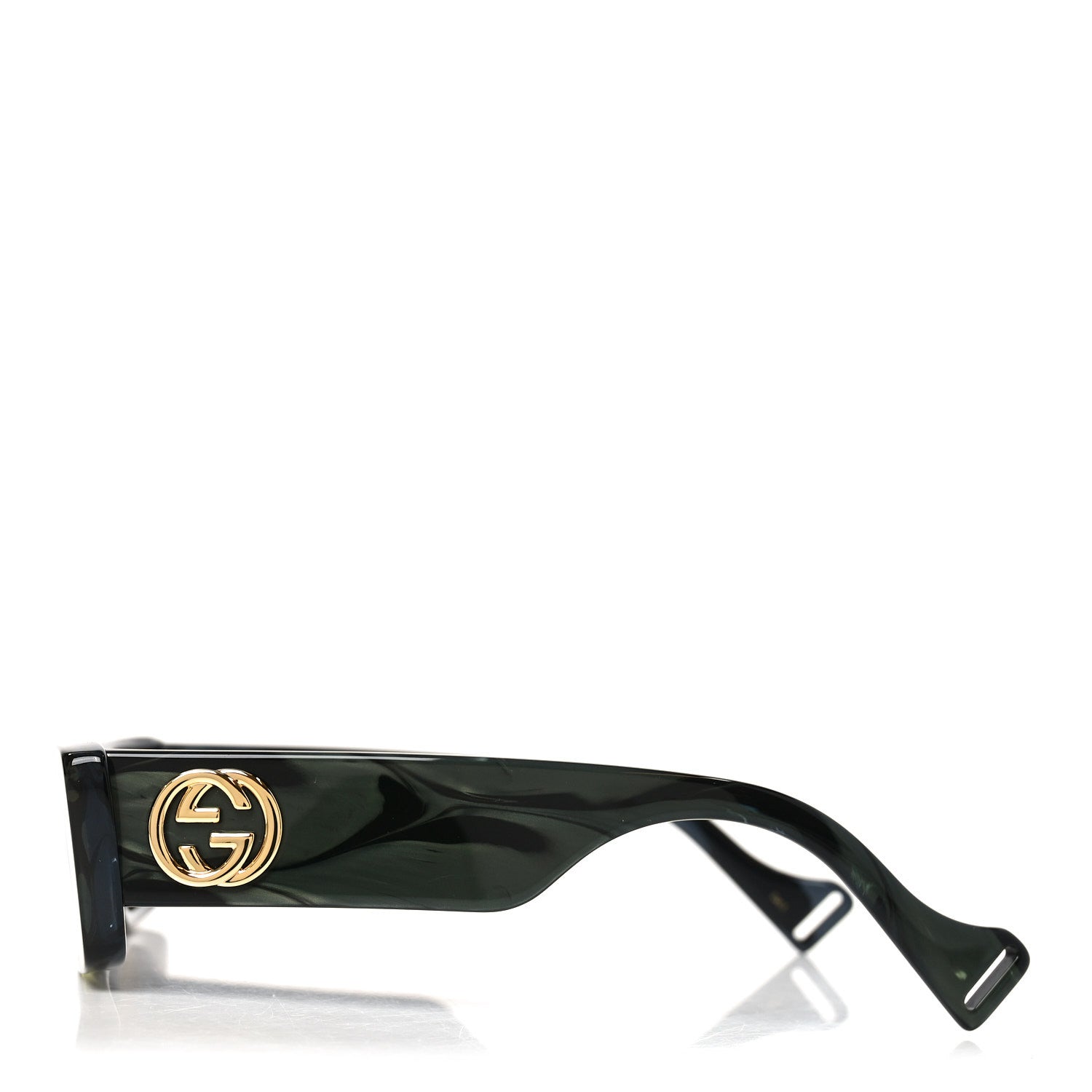Acetate Rectangular Sunglasses GG0516S Green Bronze