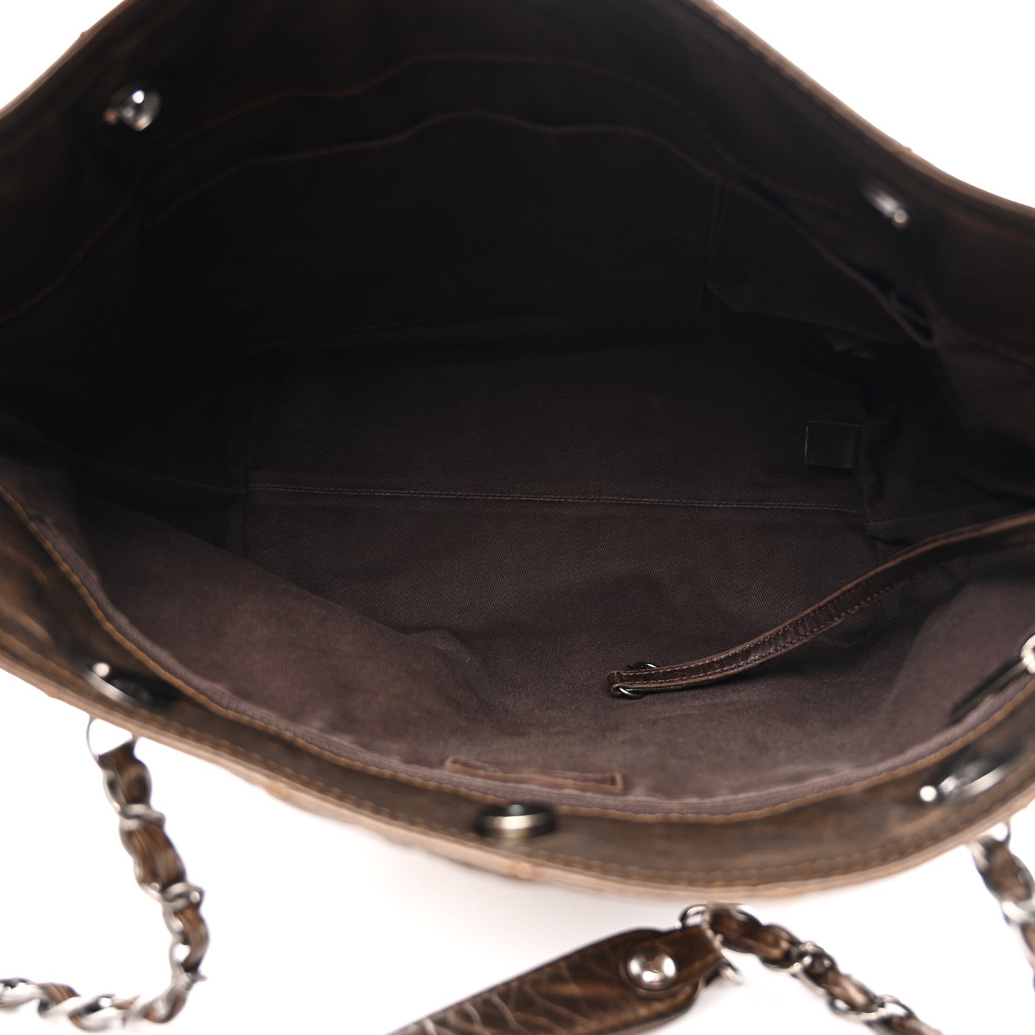 Metallic Aged Calfskin Small Shopping In Moscow Tote Bronze