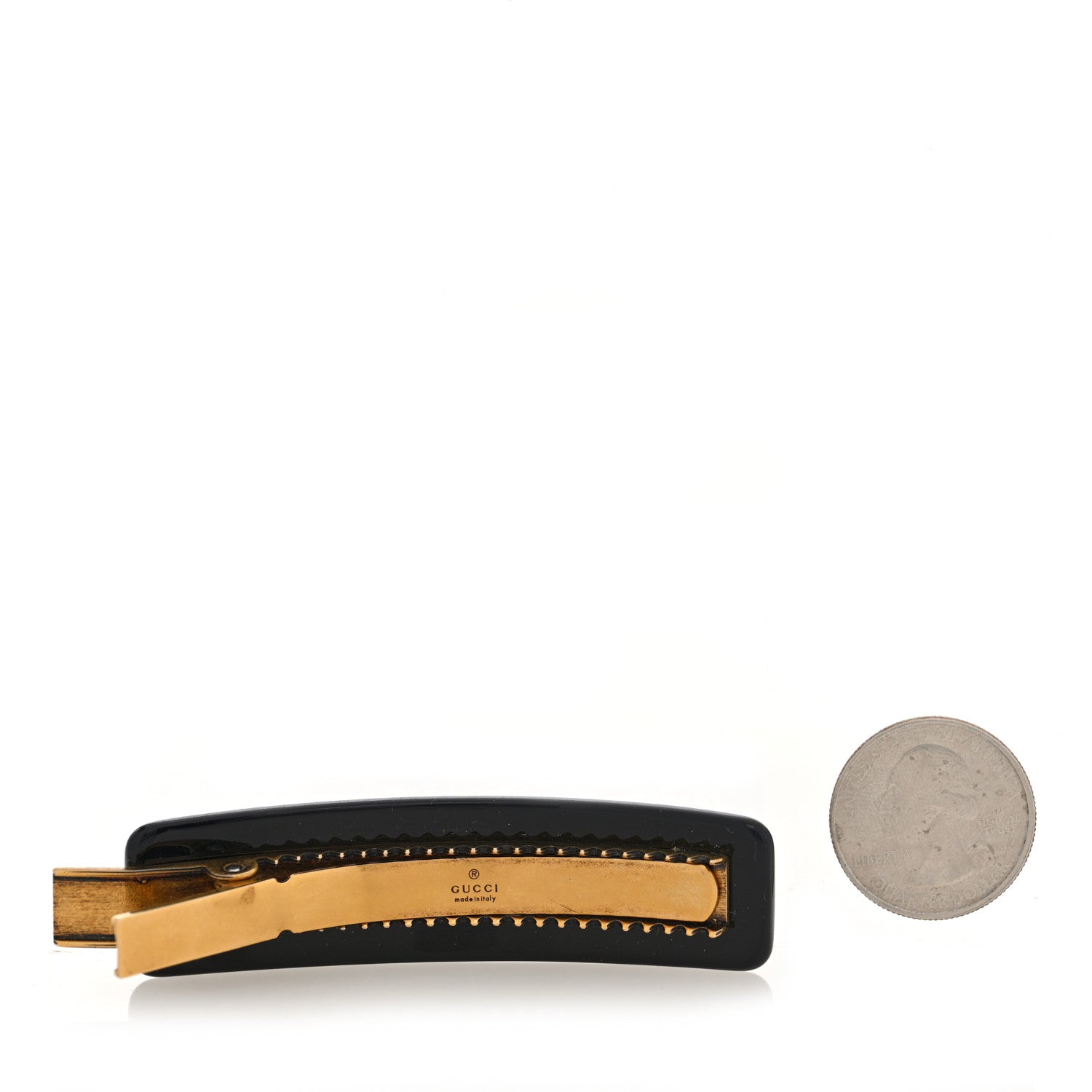Resin Crystal Single Hair Barrette Black