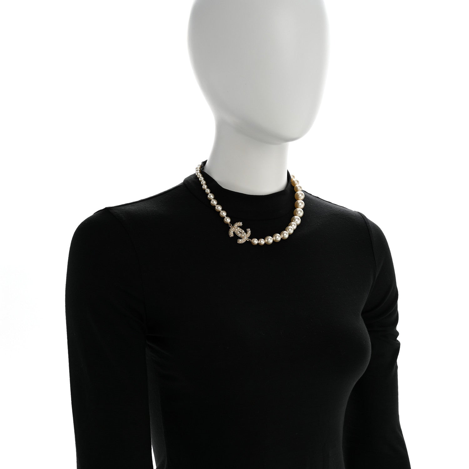 Pearl CC 100th Anniversary Necklace Light Gold