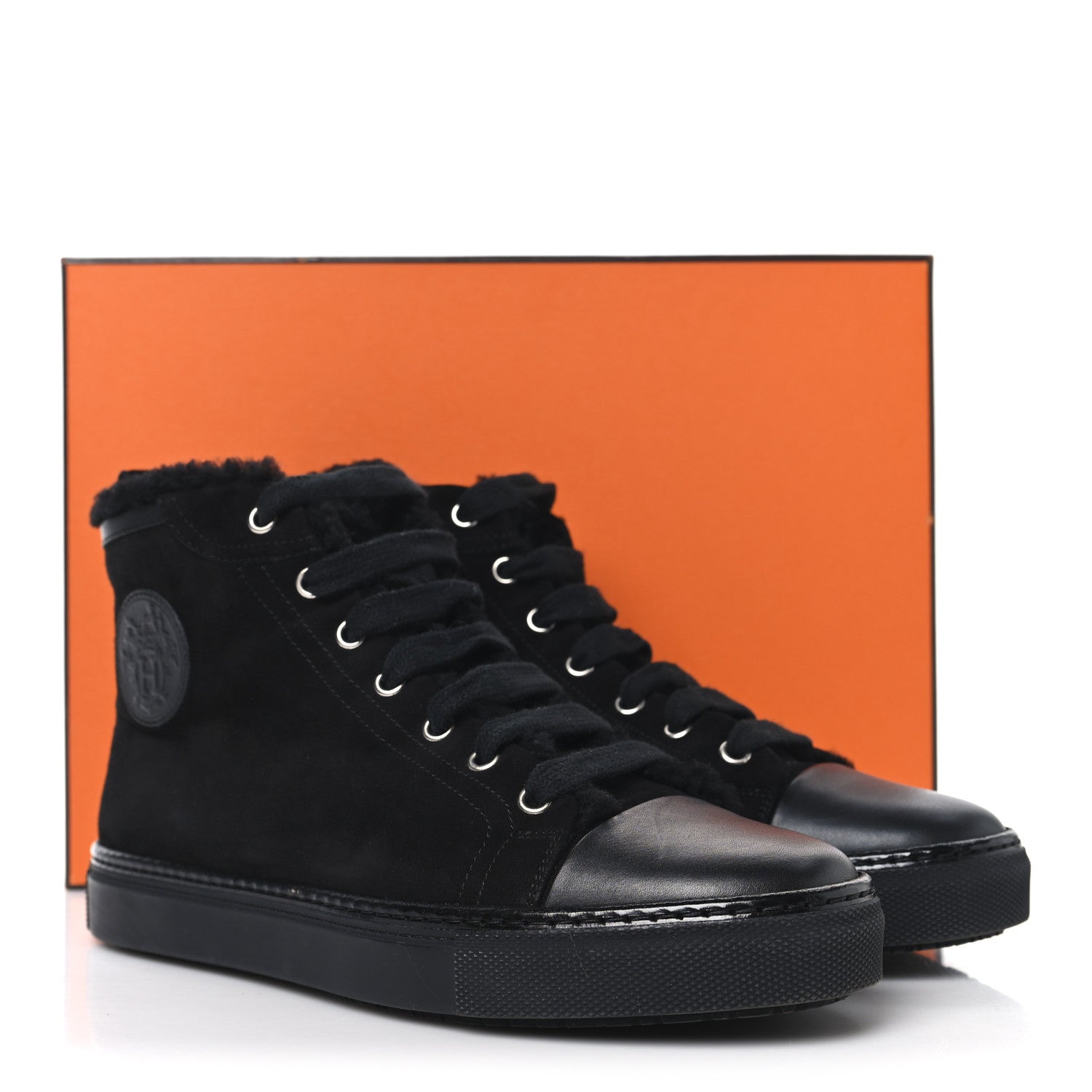 Suede Shearling Womens Jimmy High Top Sneakers 38 Black