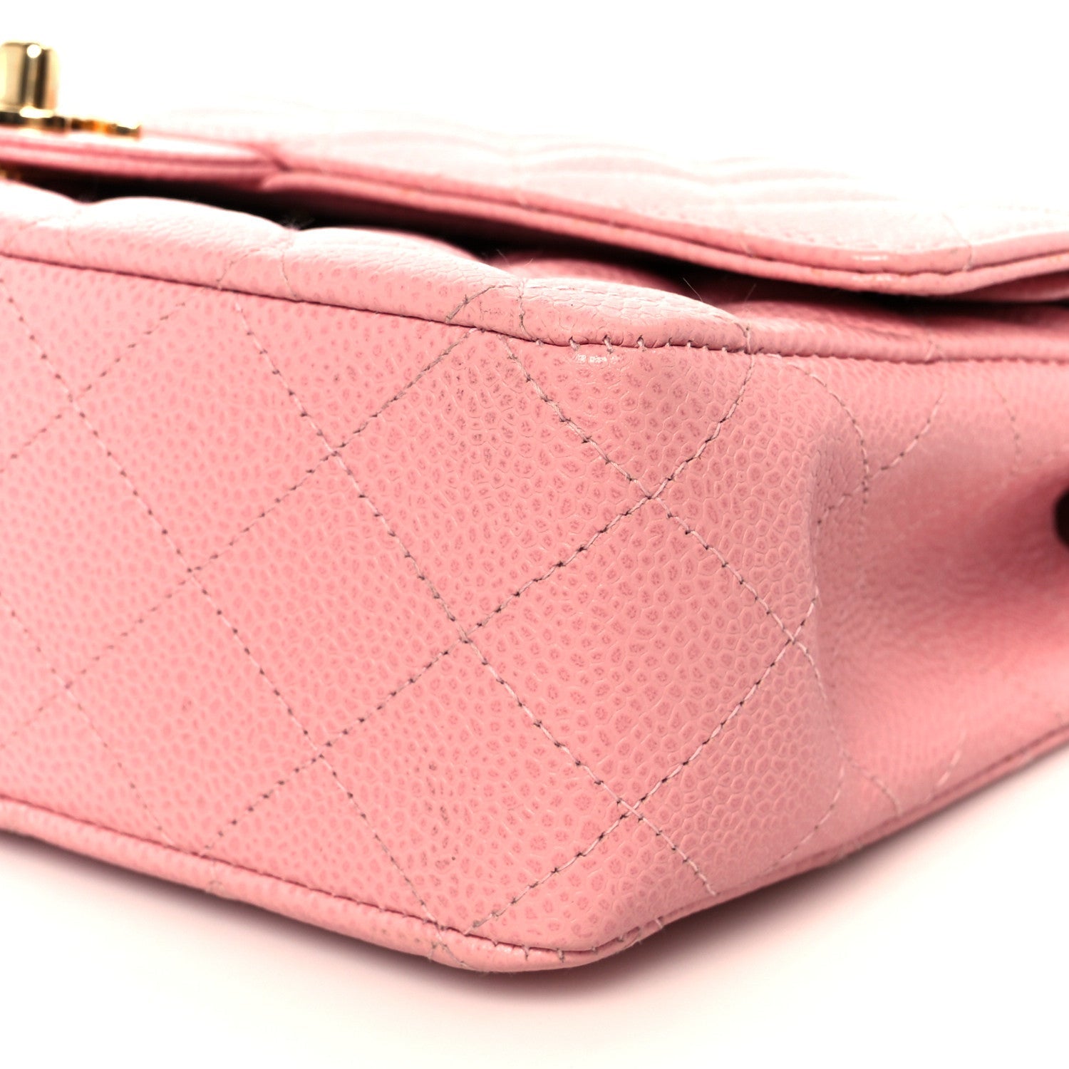 Caviar Quilted Medium Double Flap Pink
