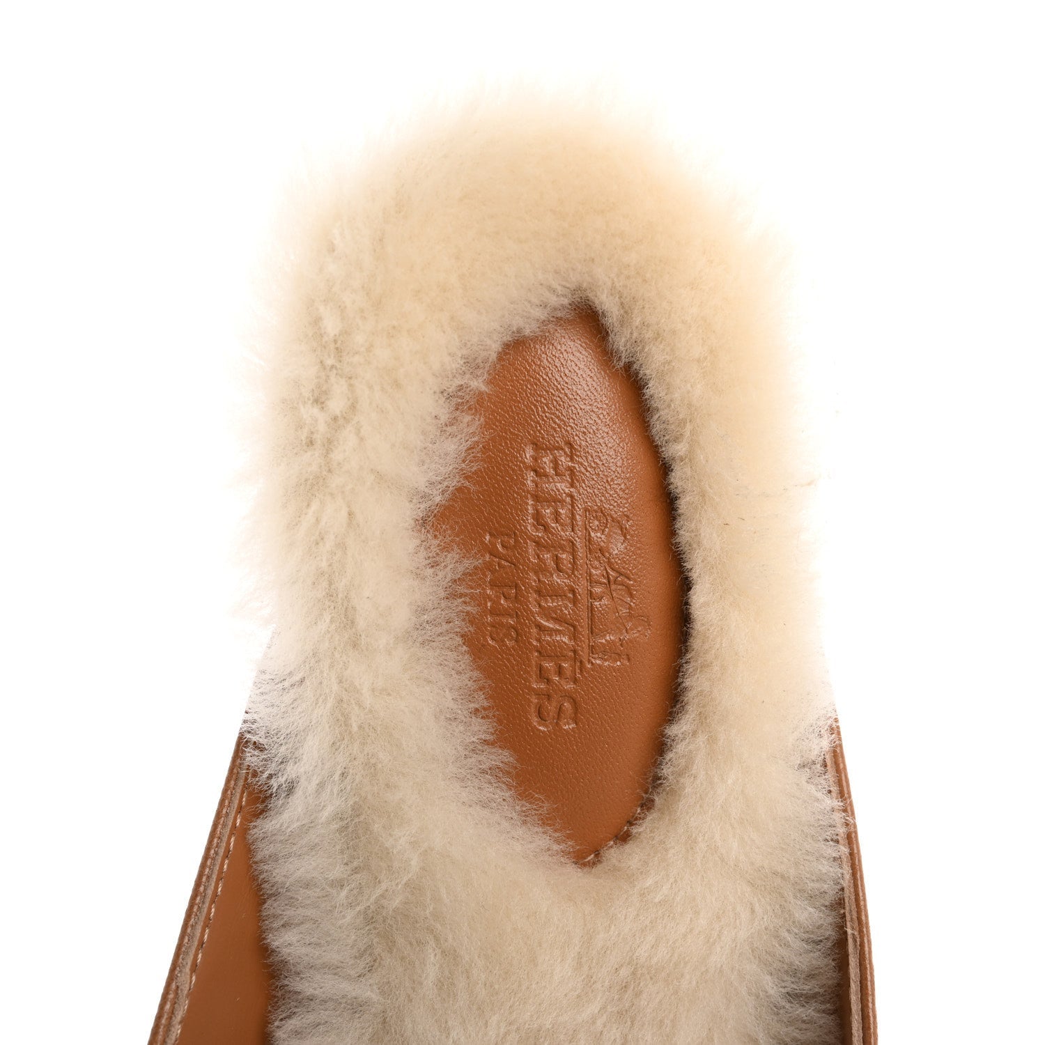 Goatskin Shearling Womens Oz Mules 38 Naturel Ecru