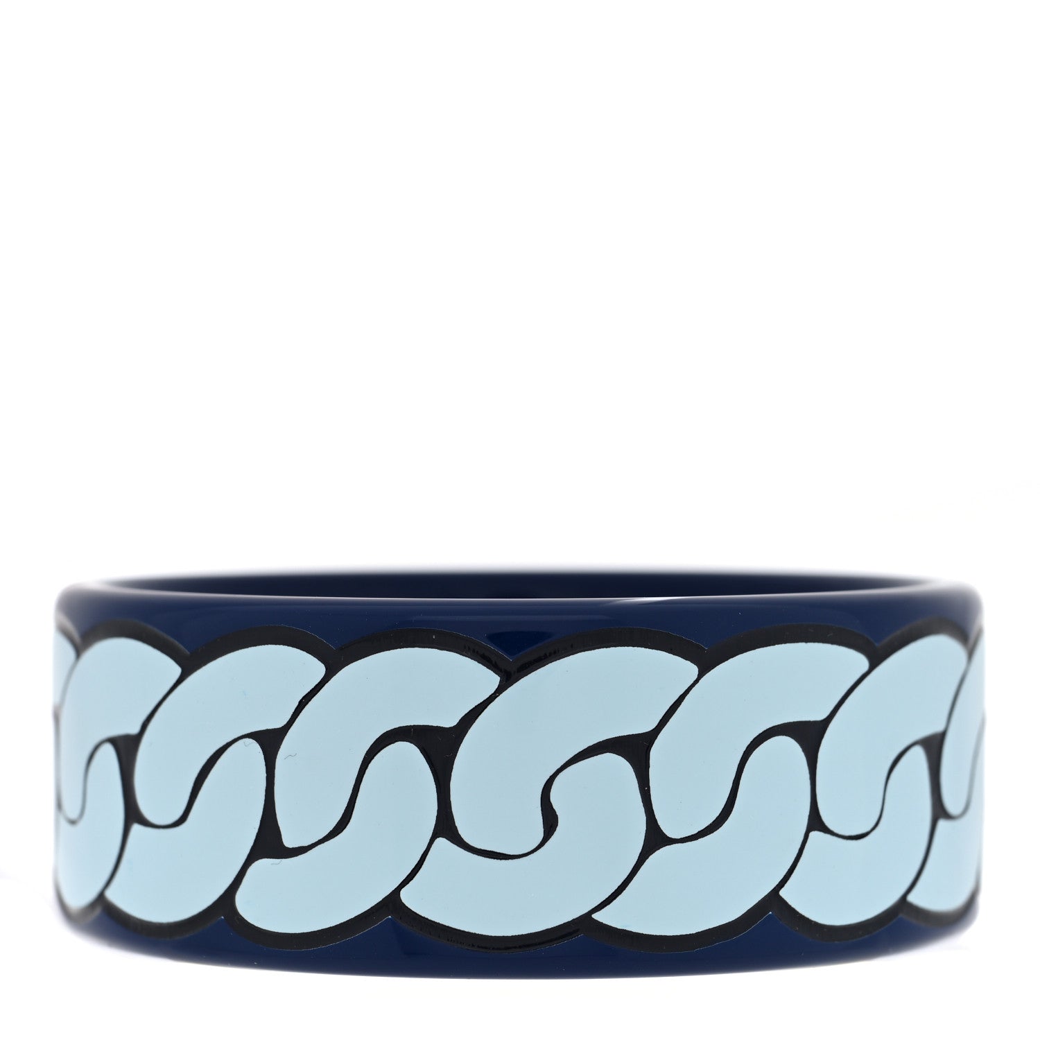 Lacquered Wood Boquin Bangle Bracelet T2 Marine