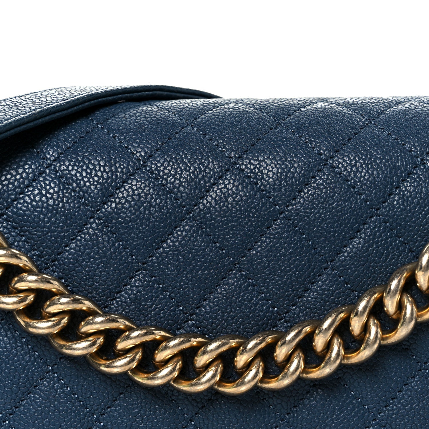 Caviar Quilted New Medium Boy Flap Blue