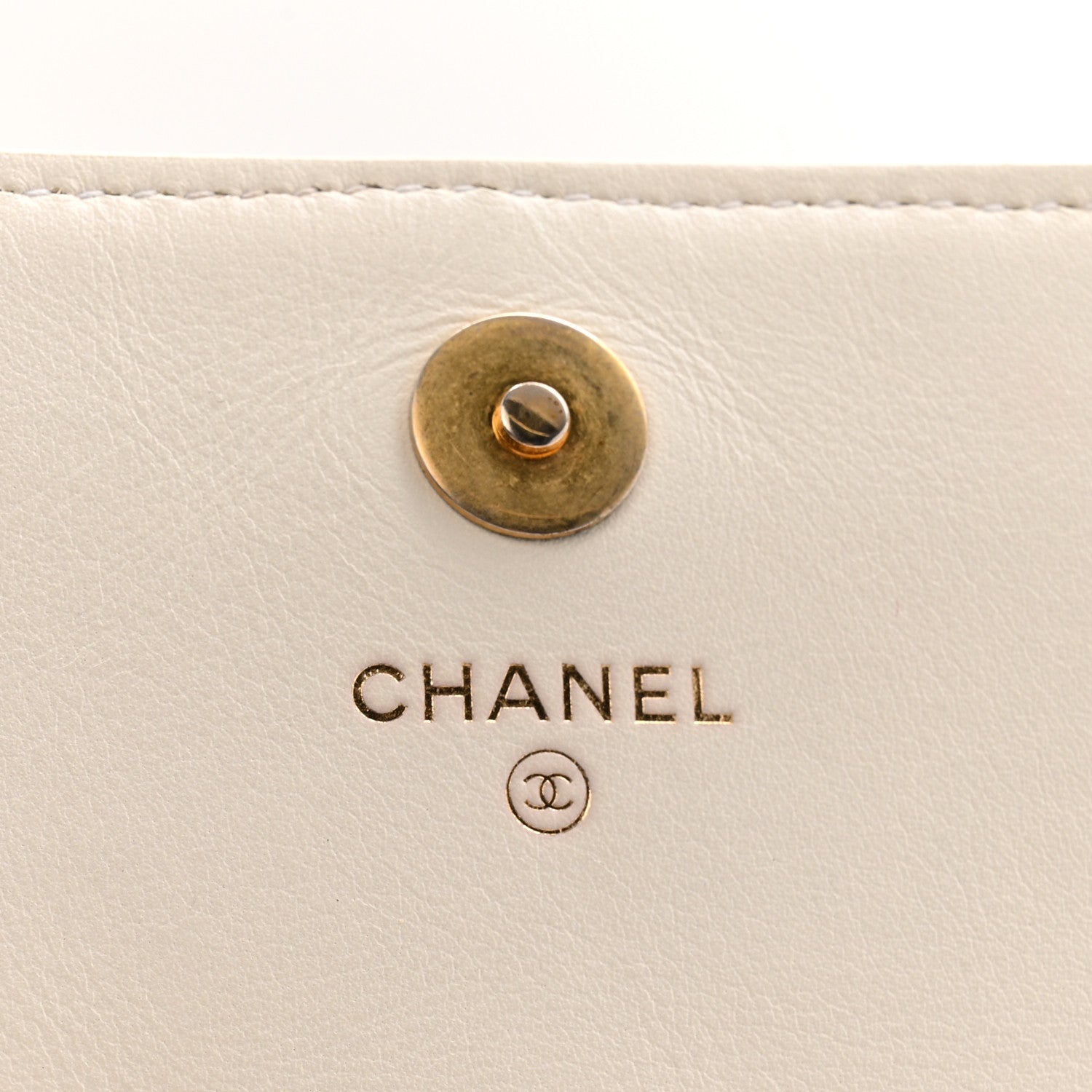 Calfskin Quilted Enchained Clutch White